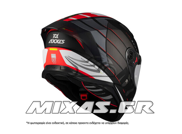 ΚΡΑΝΟΣ AXXIS ΚΛΕΙΣΤΟ (FULLFACE) PANTHER SV ECE 22.06 FLIGHT C3 ΜΑΥΡΟ/ΚΟΚΚΙΝΟ MAT