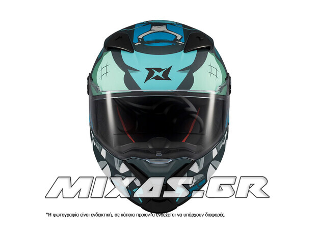 ΚΡΑΝΟΣ AXXIS ΚΛΕΙΣΤΟ (FULLFACE) FENIX ECE 22.6 ANGRY FACE C7 ΜΑΥΡΟ/ΜΠΛΕ ΜΑΤ