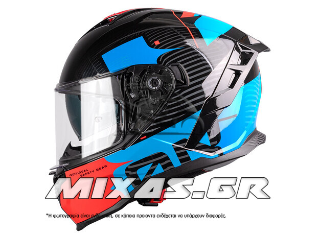 ΚΡΑΝΟΣ PILOT CORSAIR SV ON  (FULLFACE) ΜΑΥΡΟ/ΜΠΛΕ/ΚΟΚΚΙΝΟ + PINLOCK