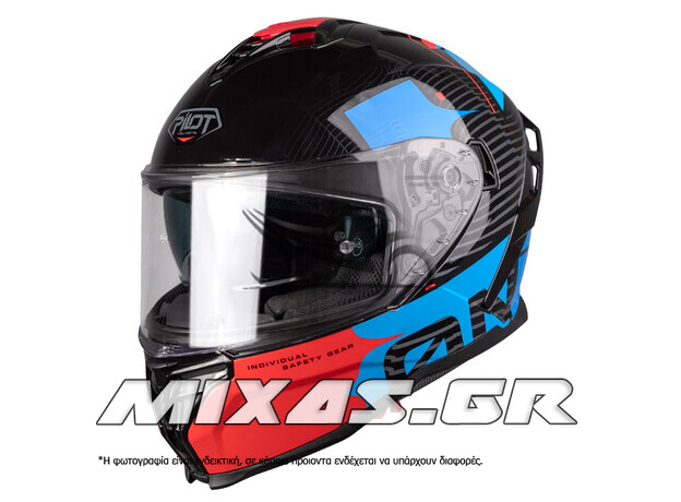 ΚΡΑΝΟΣ PILOT CORSAIR SV ON  (FULLFACE) ΜΑΥΡΟ/ΜΠΛΕ/ΚΟΚΚΙΝΟ + PINLOCK