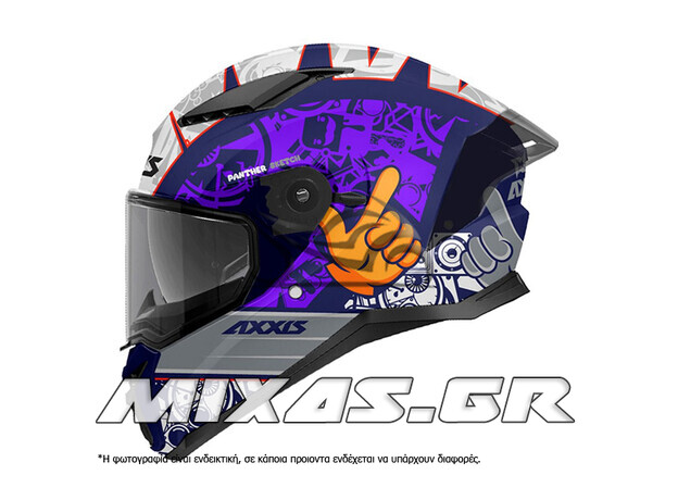 ΚΡΑΝΟΣ AXXIS ΚΛΕΙΣΤΟ (FULLFACE) PANTHER SV ECE 22.06 SKETCH B8