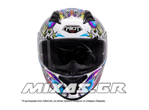 ΚΡΑΝΟΣ PILOT FLEX ΚΛΕΙΣΤΟ (FULLFACE) STREETBOMB ECE 22.06 ΑΣΠΡΟ