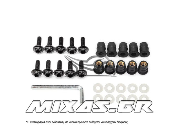ΒΙΔΕΣ ΖΕΛΑΤΙΝΑΣ ΜΕ ΛΑΣΤΙΧOΠΑΞΙΜΑΔΟ 10ΤΜΧ M5 ΜΑΥΡΕΣ MS-PARTS