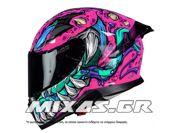 ΚΡΑΝΟΣ PILOT SNAKE SV REPTILE-X ΚΛΕΙΣΤΟ (FULLFACE) ΦΟΥΞΙΑ + ΦΙΜΕ ΖΕΛΑΤΙΝΑ