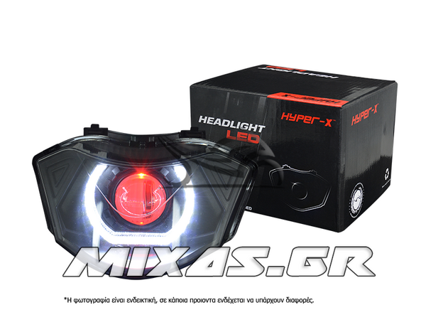 ΦΑΝΑΡΙ ΕΜΠΡΟΣ YAMAHA CRYPTON-X 135 LΕD ANGEL EYES 3D ΦΙΜΕ ΛΕΥΚΟ HYPER-X