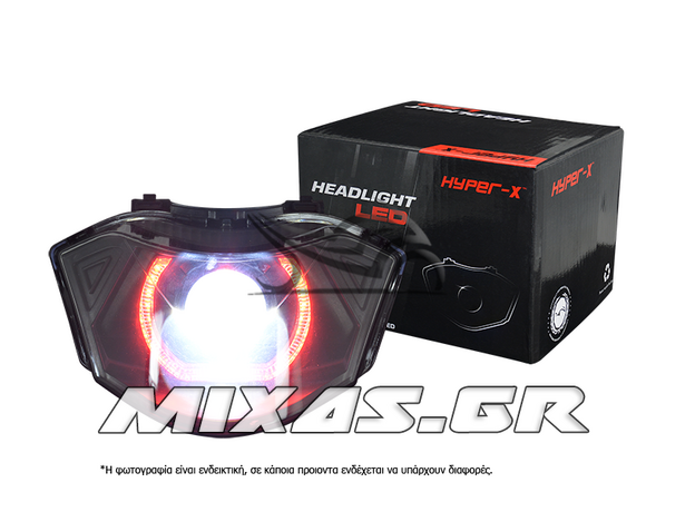 ΦΑΝΑΡΙ ΕΜΠΡΟΣ YAMAHA CRYPTON-X 135 LΕD ANGEL EYES 3D ΦΙΜΕ ΚΟΚΚΙΝΟ HYPER-X