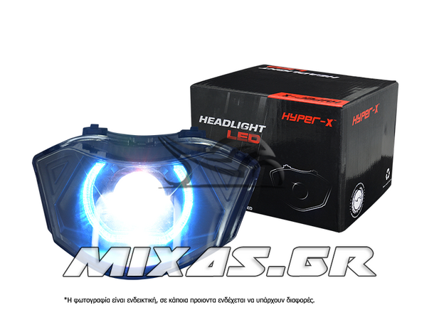 ΦΑΝΑΡΙ ΕΜΠΡΟΣ YAMAHA CRYPTON-X 135 LΕD ANGEL EYES 3D ΦΙΜΕ ΜΠΛΕ HYPER-X