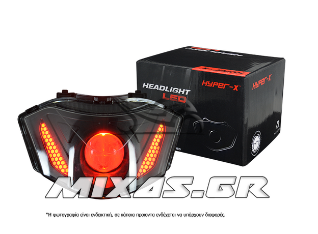 ΦΑΝΑΡΙ ΕΜΠΡΟΣ YAMAHA CRYPTON-X 135 LED ΦΙΜΕ VENOM ΚΟΚΚΙΝΟ HYPER-X