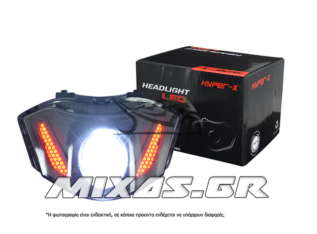 ΦΑΝΑΡΙ ΕΜΠΡΟΣ YAMAHA CRYPTON-X 135 LED ΦΙΜΕ VENOM ΚΟΚΚΙΝΟ HYPER-X