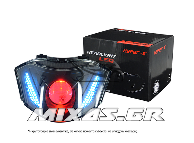 ΦΑΝΑΡΙ ΕΜΠΡΟΣ YAMAHA CRYPTON-X 135 LED ΦΙΜΕ VENOM ΜΠΛΕ HYPER-X
