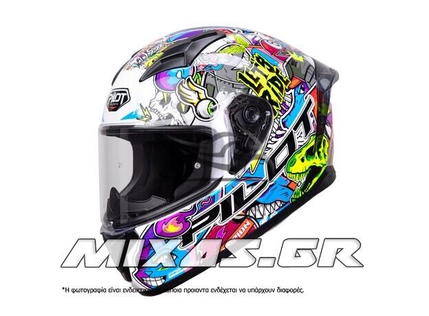 ΚΡΑΝΟΣ PILOT FLEX ΚΛΕΙΣΤΟ (FULLFACE) STREETBOMB ECE 22.06 ΑΣΠΡΟ