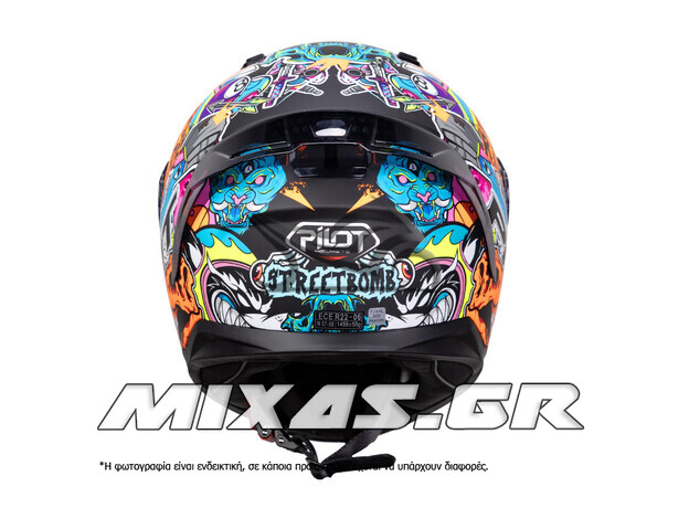 ΚΡΑΝΟΣ PILOT FLEX ΚΛΕΙΣΤΟ (FULLFACE) STREETBOMB ECE 22.06 ΜΑΥΡΟ/ΚΟΚΚΙΝΟ