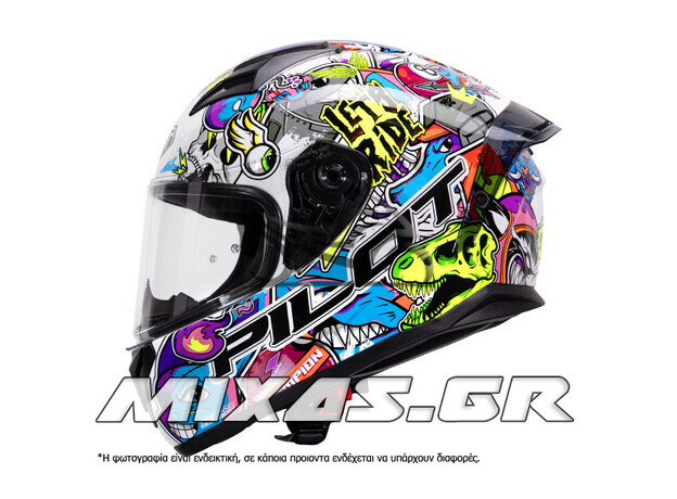 ΚΡΑΝΟΣ PILOT FLEX ΚΛΕΙΣΤΟ (FULLFACE) STREETBOMB ECE 22.06 ΑΣΠΡΟ