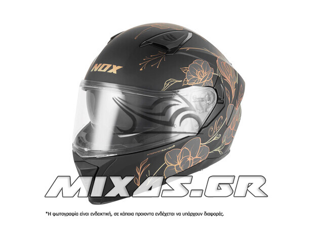 ΚΡΑΝΟΣ NOX ΚΛΕΙΣΤΟ (FULLFACE) SPRING N402 ECE 22.06 ΜΑΥΡΟ/ΧΡΥΣΟ ΜΑΤ