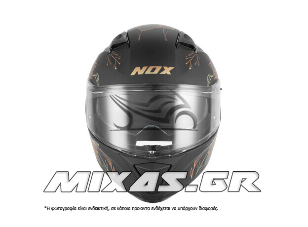 ΚΡΑΝΟΣ NOX ΚΛΕΙΣΤΟ (FULLFACE) SPRING N402 ECE 22.06 ΜΑΥΡΟ/ΧΡΥΣΟ ΜΑΤ