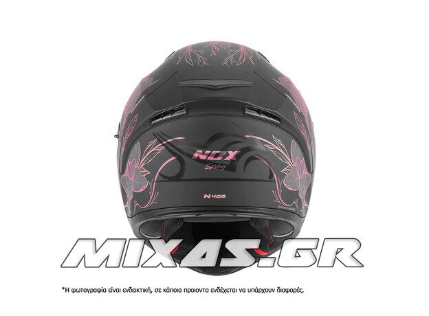ΚΡΑΝΟΣ NOX ΚΛΕΙΣΤΟ (FULLFACE) SPRING N402 ECE 22.06 ΜΑΥΡΟ/ΡΟΖ ΜΑΤ