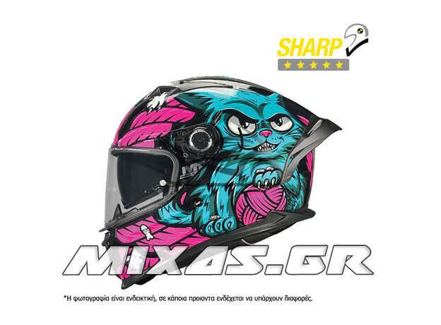 ΚΡΑΝΟΣ MT ΚΛΕΙΣΤΟ (FULLFACE) BRAKER SV THE KING B8 ΜΑΥΡΟ/ΜΠΛΕ/ΦΟΥΞΙΑ