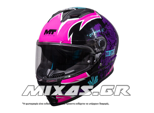 ΚΡΑΝΟΣ MT ΚΛΕΙΣΤΟ (FULLFACE) STINGER 2 ECE 22.06 TAGGER B8 ΜΑΥΡΟ/ΜΩΒ